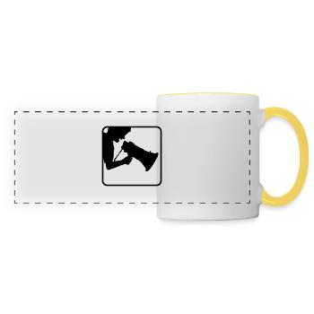 Speaker Speech Megafon Propaganda - Panoramic Mug - white/yellow - Front