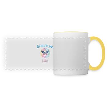 spiritual life - Mug panoramique contrasté et blanc - blanc/jaune - Devant