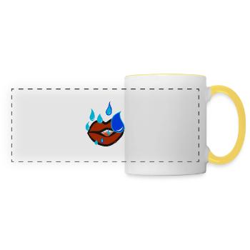 Lèvres à la recherche de larmes v12 00 - Mug panoramique contrasté et blanc - blanc/jaune - Devant