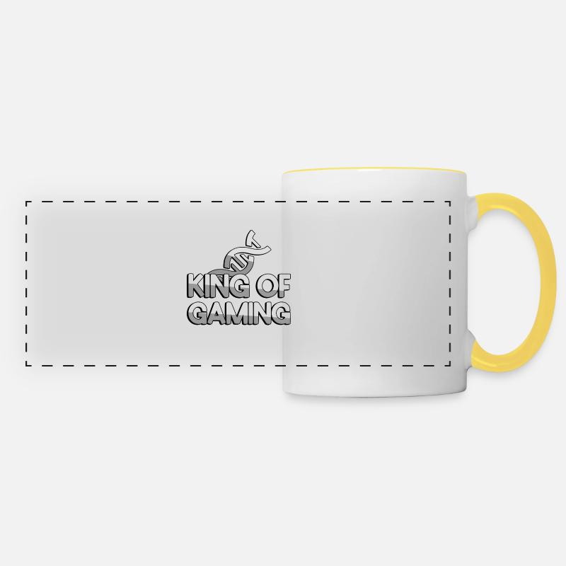 KING OF GAMING + DNA - Gaming - Panoramic Mug - white/yellow