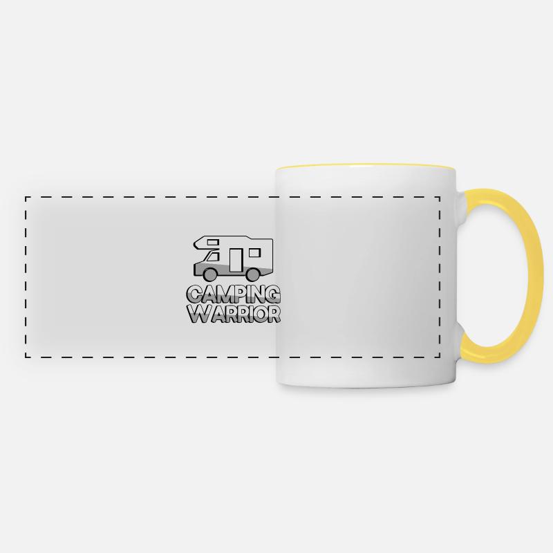 CAMPING WARRIOR + Caravan - Camping - Panoramic Mug - white/yellow