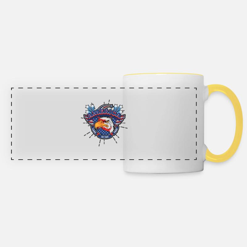 America - Panoramic Mug - white/yellow