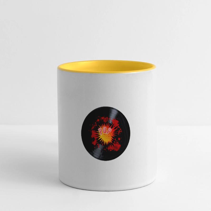 Exploding Pop Music Long Playing Record Panoramic Mug