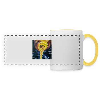 Tornade de feu - Mug panoramique contrasté et blanc - blanc/jaune - Devant