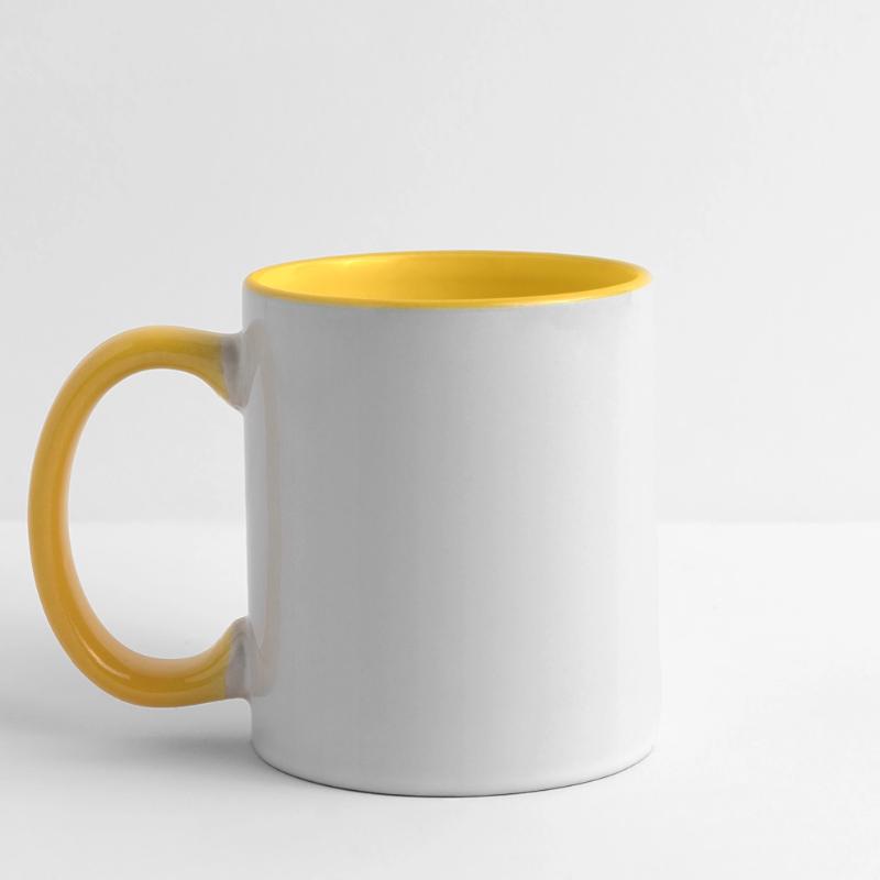 Triangular frame with hearts basic text Panoramic Mug