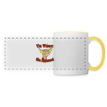 tu veux ma banane - Mug panoramique contrasté et blanc - blanc/jaune - Devant