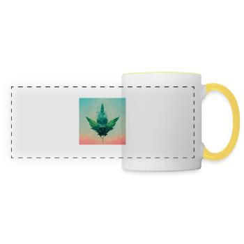 Cannabis dreams - Panoramic Mug - white/yellow - Front