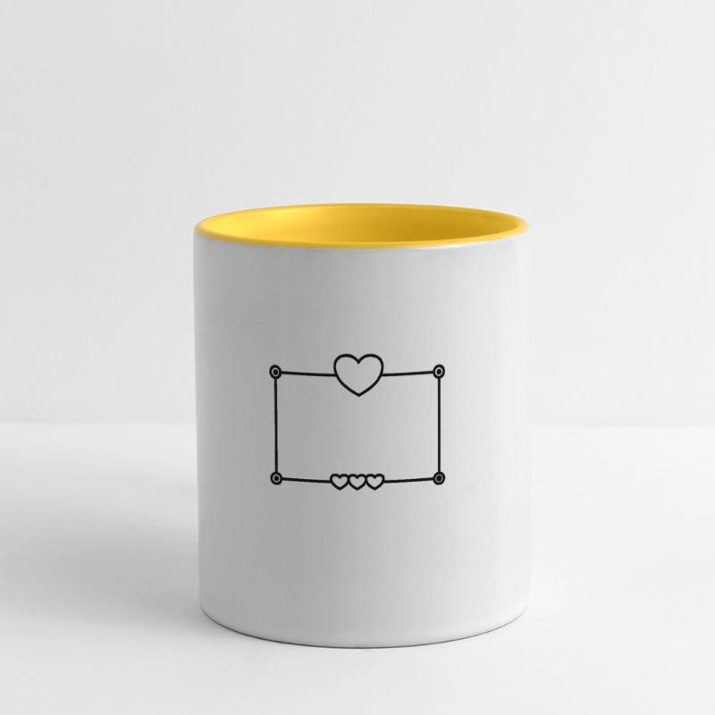 Heart Frame Rectangular Shape Background Panoramic Mug