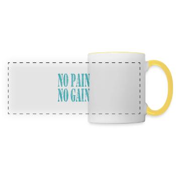 No Pain No Gain - Panoramic Mug - white/yellow - Front