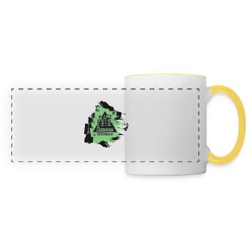 Do Not Judge A Book By Its Cover - Meme Shirt - Panoramic Mug - white/yellow - Front