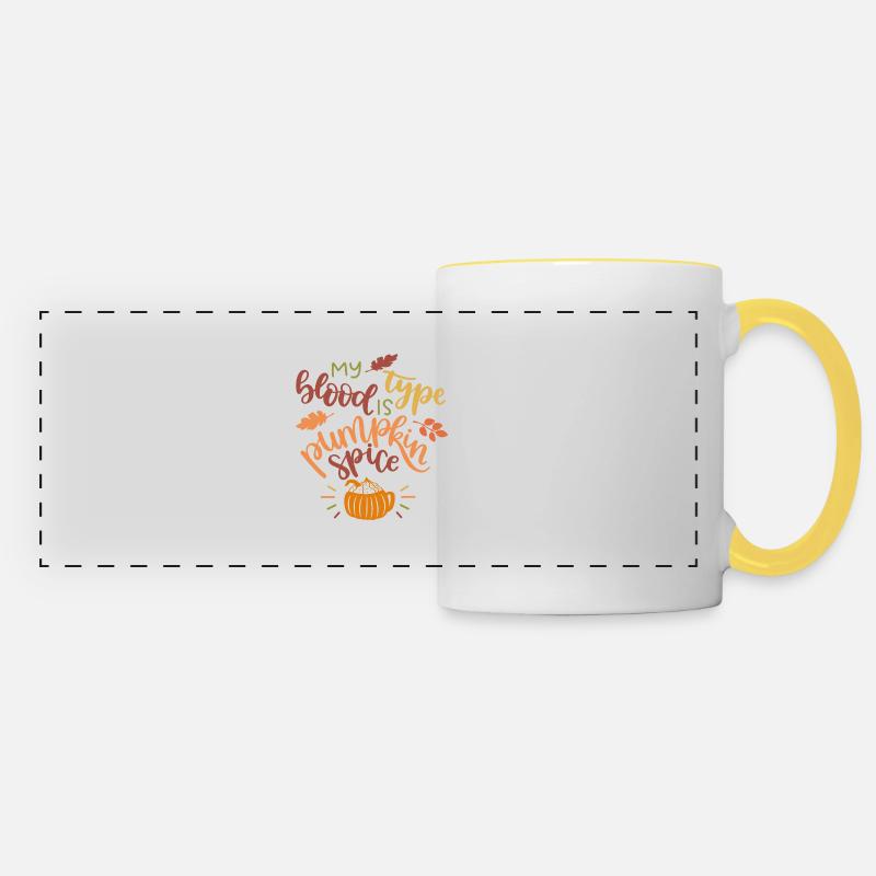 my blood type is pumpkin spice - Panoramatasse - Weiß/Gelb