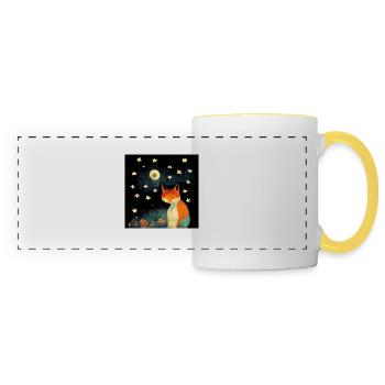 Fox in the moonlight - Panoramic Mug - white/yellow - Front