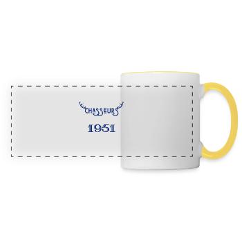 Anniversaire chasseur 1951 - Mug panoramique contrasté et blanc - blanc/jaune - Devant