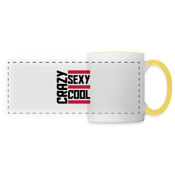 crazy sexy cool design - Panoramic Mug - white/yellow - Front