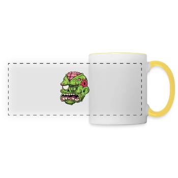 Wounded Zombie Head - Panoramic Mug - white/yellow - Front