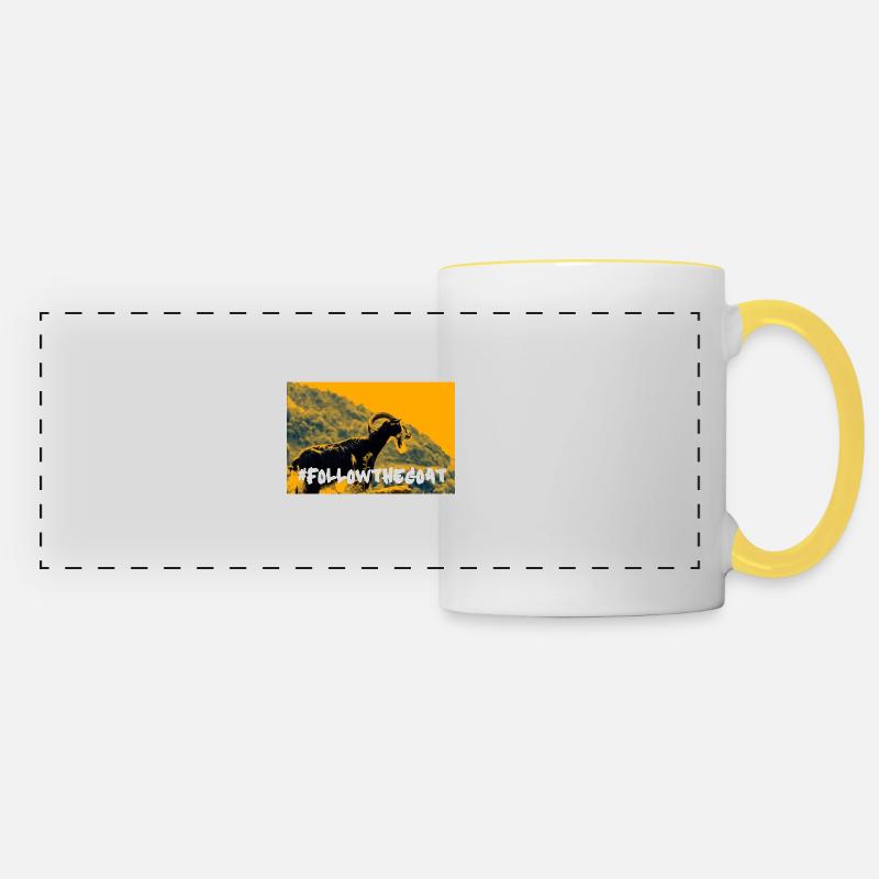 Follow the Goat - Panoramic Mug - white/yellow