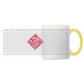 not antisocial anti stupid - Panoramic Mug - white/yellow - Front