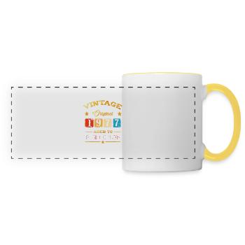 Vintage 1977 Anniversaire - Mug panoramique contrasté et blanc - blanc/jaune - Devant