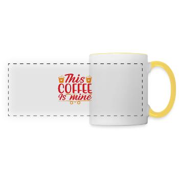 Ce café est le mien - Mug panoramique contrasté et blanc - blanc/jaune - Devant