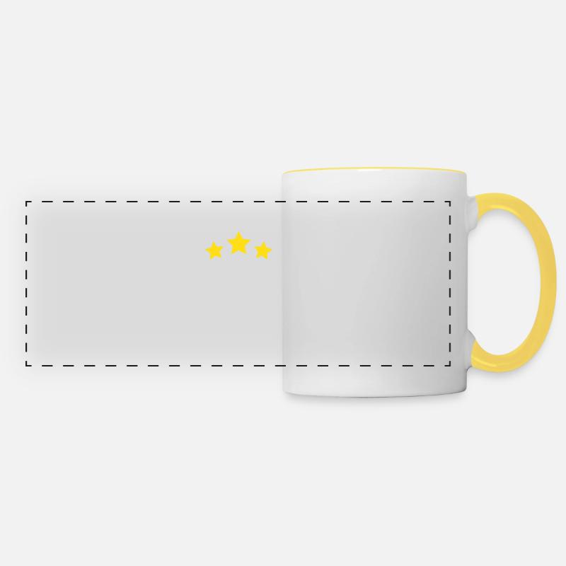 19th anniversary starred - Panoramic Mug - white/yellow