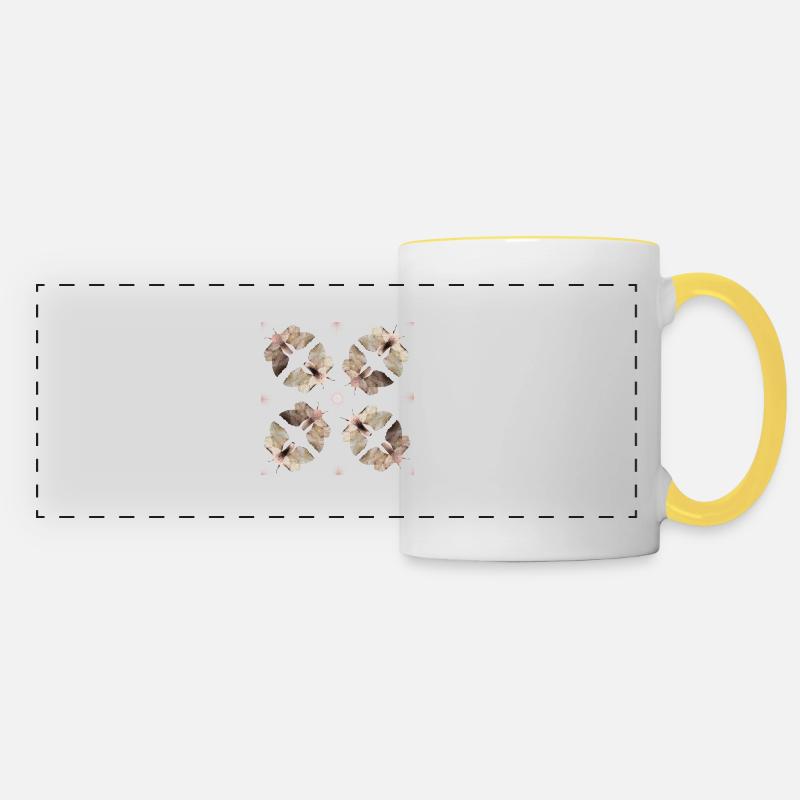 butterflies ByRino - Panoramic Mug - white/yellow
