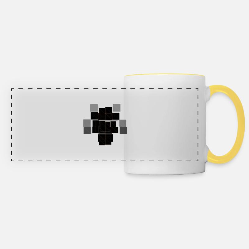 Cube - Mug panoramique contrasté et blanc - blanc/jaune