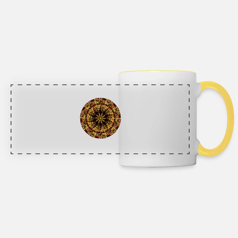 Mandala - Panoramic Mug - white/yellow