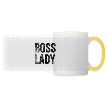 drôle de patron Dire - Mug panoramique contrasté et blanc - blanc/jaune - Devant
