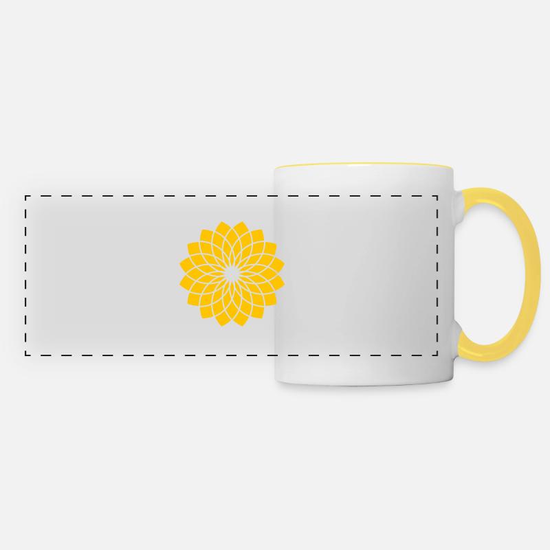 Orange Lotus - Mug panoramique contrasté et blanc - blanc/jaune