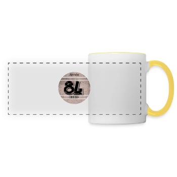 Vignette auto vintage 1984 - Mug panoramique contrasté et blanc - blanc/jaune - Devant
