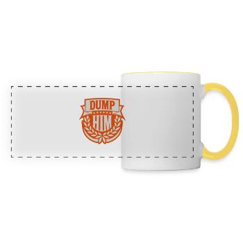 dump him quote logo - Panoramic Mug - white/yellow - Front
