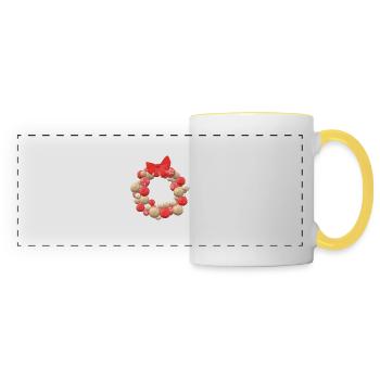 Christmas Christmas Wreath Wreath Advent Winter - Panoramic Mug - white/yellow - Front