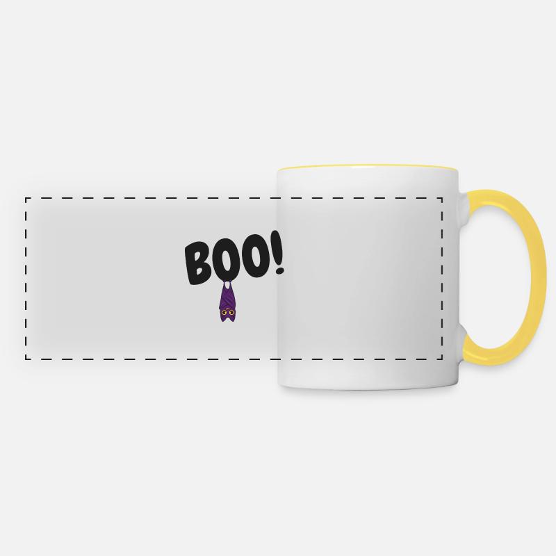 Boo bat - Panoramic Mug - white/yellow
