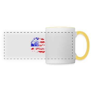 Demi-teinte Grunge USA drapeau Contexte - Mug panoramique contrasté et blanc - blanc/jaune - Devant
