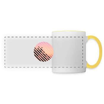 T-shirt holiday beach palm trees holiday summer sun - Panoramic Mug - white/yellow - Front