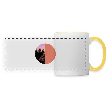 T-shirt holiday beach palm trees holiday summer sun - Panoramic Mug - white/yellow - Front
