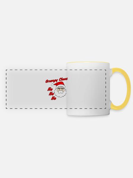 Grumpy Claus HoHoHo - Panoramatasse - Weiß/Gelb
