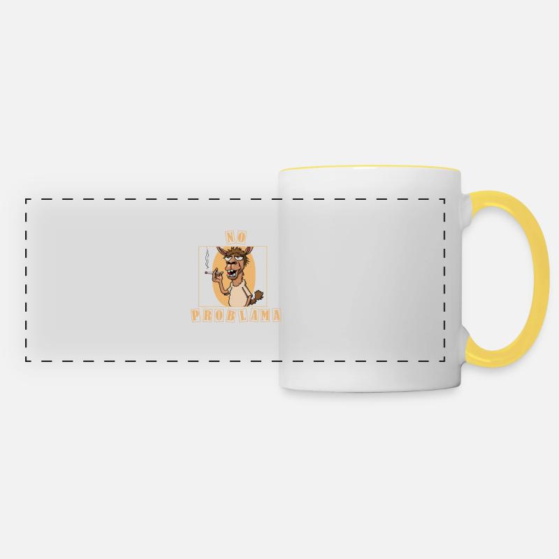 Pas de cadeau Problama - Mug panoramique contrasté et blanc - blanc/jaune