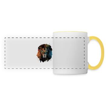 Lion Pop Art - Panoramic Mug - white/yellow - Front