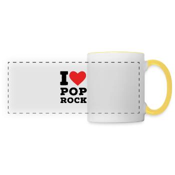 I love pop rock - Panoramic Mug - white/yellow - Front