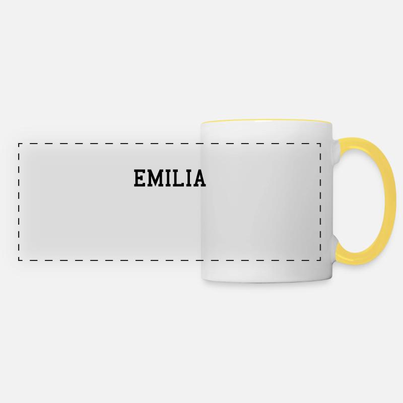 EMILIA - Panoramic Mug - white/yellow
