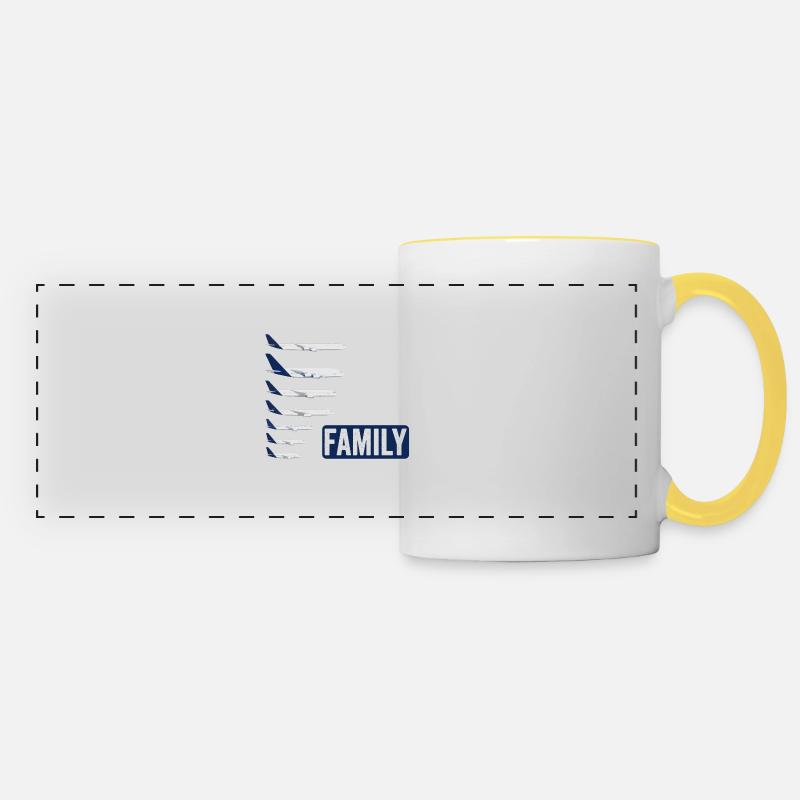 Aircraft Family - Gift Pilot - Panoramic Mug - white/yellow