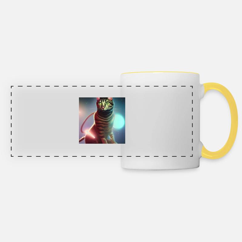 The Universe Cat - Panoramic Mug - white/yellow