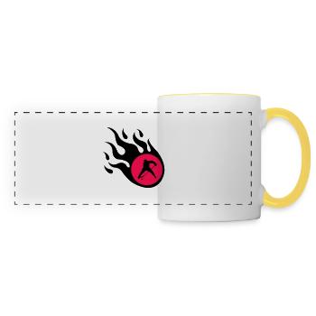Hockey Flame - Panoramic Mug - white/yellow - Front