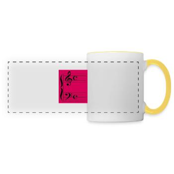 Musical Clefs - Panoramic Mug - white/yellow - Front