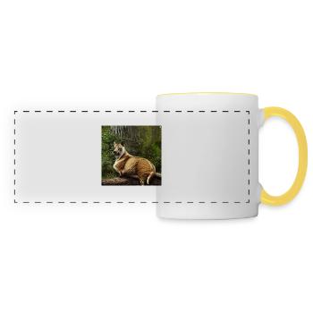 Realistic Wildlife Nature Animals Animals - Panoramic Mug - white/yellow - Front
