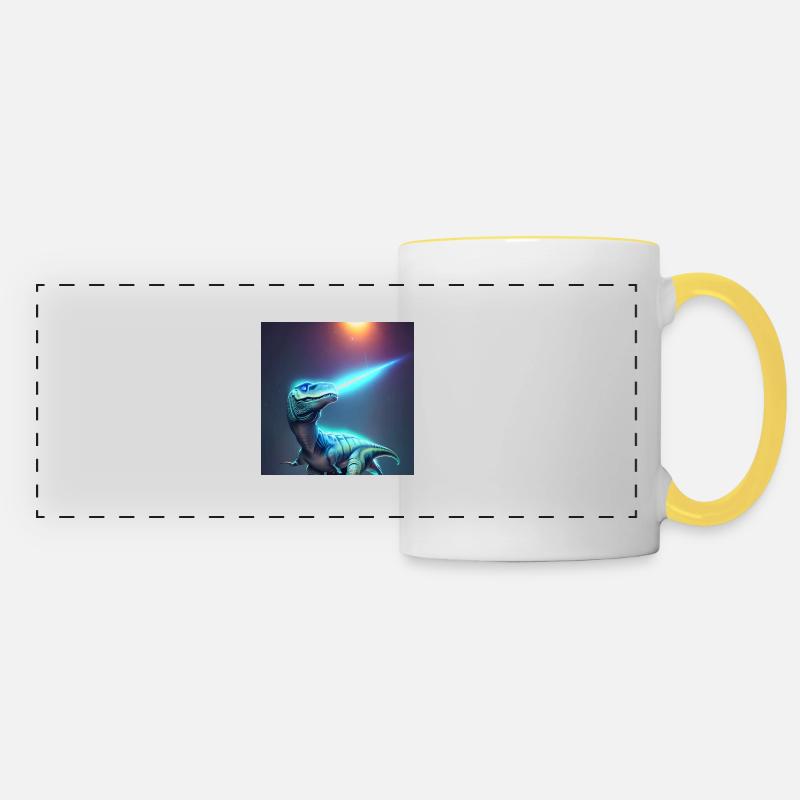 Dinosaur Fossil Dino Trex Nature - Panoramic Mug - white/yellow