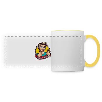 Super mamie - Mug panoramique contrasté et blanc - blanc/jaune - Devant