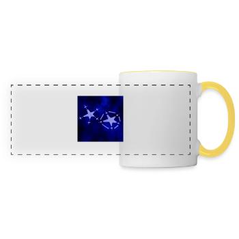 2 BLUE STARS - Panoramic Mug - white/yellow - Front