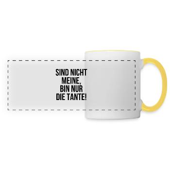 Sind nicht meine bin nur die Tante - Panoramatasse - Weiß/Gelb - Vorne